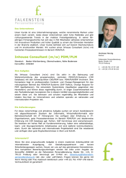 Inhouse Consultant (m/w) PDM/PLM