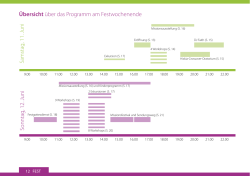 Übersicht über das Programm am Festwochenende Sonntag, 12