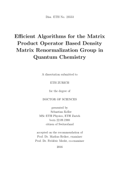 Efficient Algorithms for the Matrix Product - ETH E