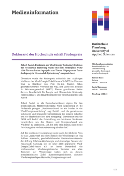 Doktorand der Hochschule erh&auml;lt F&ouml;rderpreis