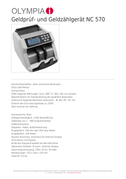 OLYMPIA Business Systems Vertriebs GmbH Geldzählgerät NC 570
