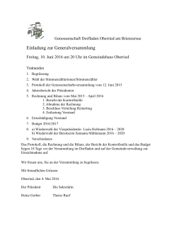 Einladung GV 2016 - www . dorfladen