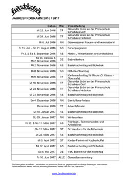 Jahresprogramm 2016/17