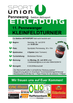 Jetzt anmelden zum Fussball-Kleinfeldturnier