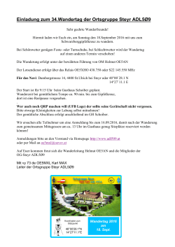 Einladung zum 34.Wandertag der Ortsgruppe Steyr ADL5Ø9