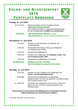 Programm Schützenfest 2016 - SV