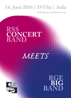 Ein gemeinsames Konzert von RGE und RRS pr&auml;sentieren die