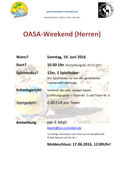 Turnierinfo`s  - Beachoase Zscherben