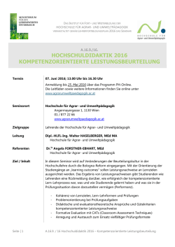 hochschuldidaktik 2016 kompetenzorientierte - PH