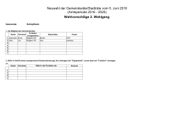 Neuwahl der Gemeinderäte/Stadträte vom 5. Juni 2016