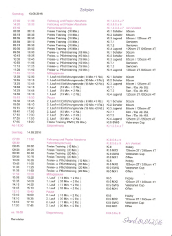 Page 1 Zeitplan Samstag, 13.08.2016 07:00 00 Fahrzeug und