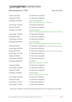 Jahresprogramm | 2016 - Youngtimer Connection