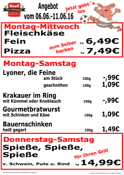 Wochenangebot - Metzgerei Knoll