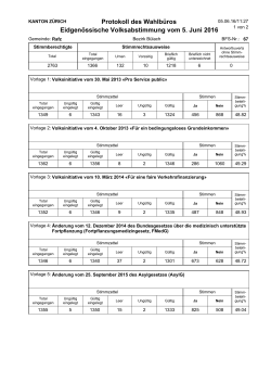 Eidgenössische Volksabstimmung vom 5. Juni 2016 Protokoll