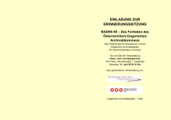 Programm (PDF 280 kB) - Österreichisches Staatsarchiv