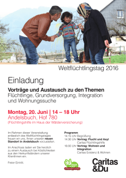 Vorträge und Austausch - Hand in Hand mit Flüchtlingen in Vorarlberg