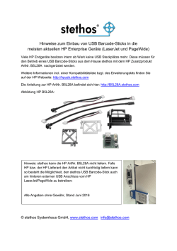 Hinweise zum Einbau von USB Barcode