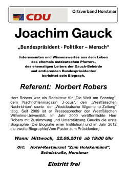 Referent: Norbert Robers