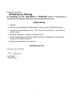 Einladung zur Sitzung - Gemeinde Ursensollen