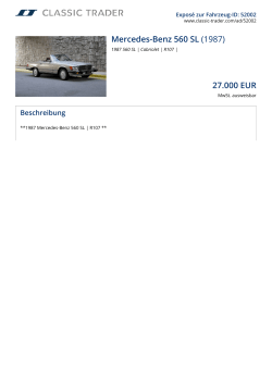 Mercedes-Benz 560 SL (1987) 27.000 EUR