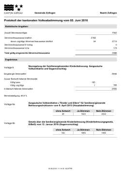 Protokoll der kantonalen Volksabstimmung vom 05. Juni