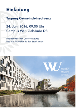 Tagung Gemeindeinsolvenz - Wirtschaftsuniversität Wien