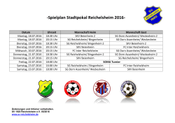 Spielplan Stadtpokal Reichelsheim 2016