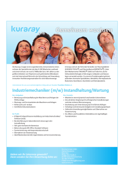 Industriemechaniker (m/w) Instandhaltung/Wartung