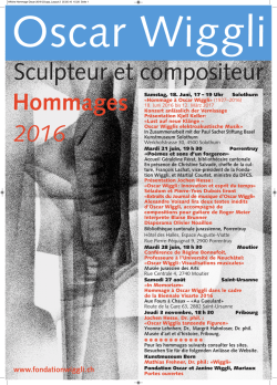 Hommages &agrave; l`artiste Oscar Wiggli : "Po&egrave;mes et sons d`un forgeron"