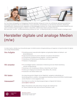 Hersteller digitale und analoge Medien (m/w)