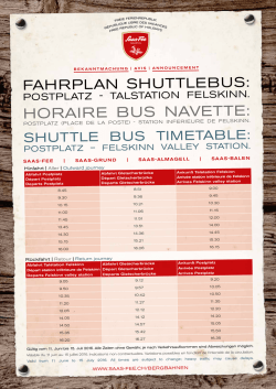 horaire bus navette - Saas-Fee