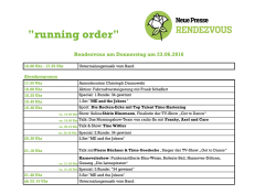 1. Donnerstags-Rendezvous am 23. Juni