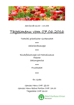 Tagesmenu vom 07.06.2016