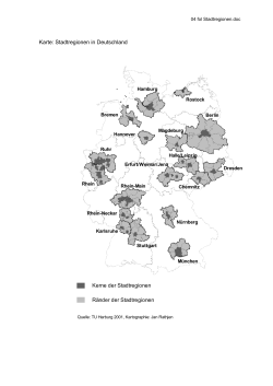 Karte: Stadtregionen in Deutschland