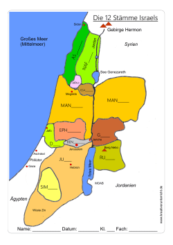 ISRAEL-Karte-12 St&auml;mme