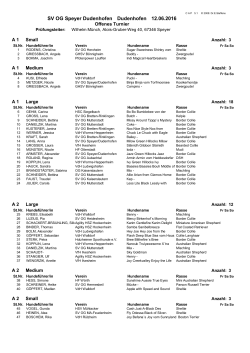 Starterliste - Sonntag - SV OG Speyer/Dudenhofen