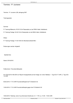 Termine - F1 Junioren