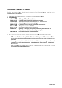 V abschlie&szlig;ende Checkliste f&uuml;r die Unterlagen