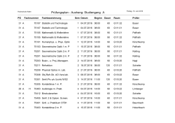 Prüfungsplan - Aushang: Studiengang A