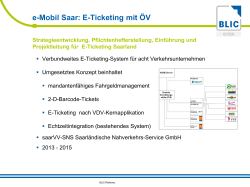 e-Mobil Saar: E-Ticketing mit &Ouml;V