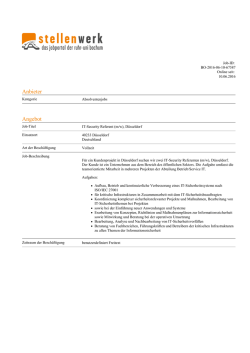IT-Security Referent (m/w), D&uuml;sseldorf - stellenwerk