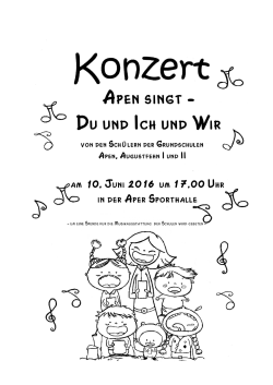 Flyer APEN SINGT - Grundschule Apen