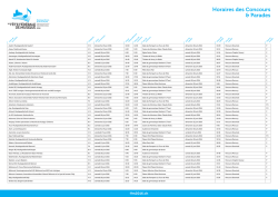 Horaires des concours - F&ecirc;te F&eacute;d&eacute;rale de la musique 2016 &agrave;