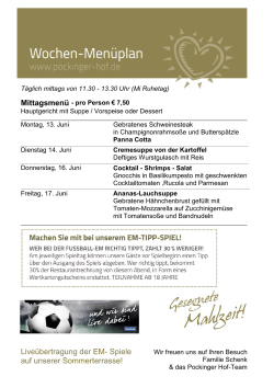 Liveübertragung der EM- Spiele auf unserer Sommerterrasse!