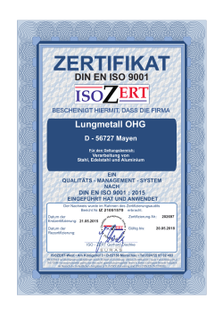 zertifikat - Lungmetall OHG
