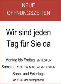 Page 1 Wir sind jeden Tag für Sie da Montag bis Freitag ab 17.30