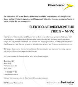 elektro-servicemonteur - Burkhalter Holding AG