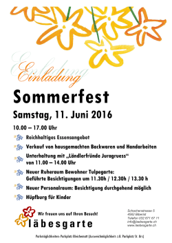 Plakat und Einladung Sommerfest 2016