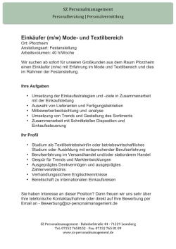 Eink&auml;ufer (m/w) Mode- und Textilbereich