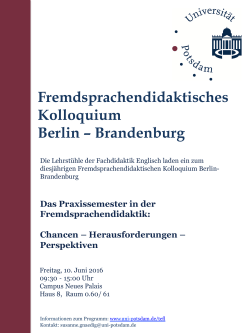 Fremdsprachendidaktisches Kolloquium Berlin – Brandenburg